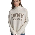 Logo Intarsia Mock Neck Sweater