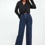 High Rise Seamed Utility Wide Leg