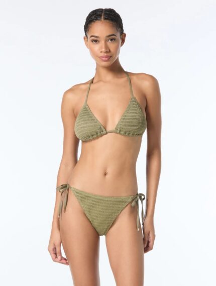 HALTER BIKINI TOP Crepe Ring Front Crop