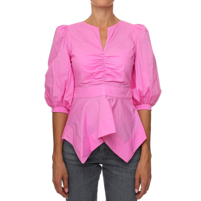POPLIN TOP W/PEPLUM