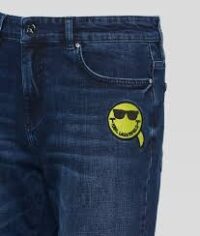 UNISEX SMILEY DENIM PANTS - Image 2