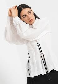 STUDIO POPLIN SHIRT W/ LACING