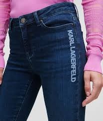 225W1102_D24_4 BLUE SKINNY DENIM LOGO PANTS - Image 1