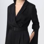 SATIN JUMPSUIT W/CAPE SLEEVES