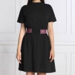 JERSEY DRESS W/LOGO WAIST