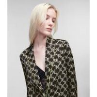 PRINTED MONOGRAM SATIN BLAZER