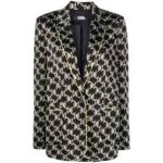 PRINTED MONOGRAM SATIN BLAZER