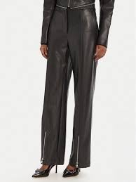 FAUX LEATHER ZIP PANTS