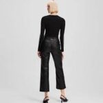 FAUX LEATHER ZIP PANTS