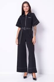 CONTRAST STITCH JUMPSUIT