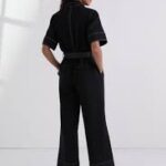 CONTRAST STITCH JUMPSUIT