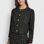 Cropped Boucle Tweed Jacket