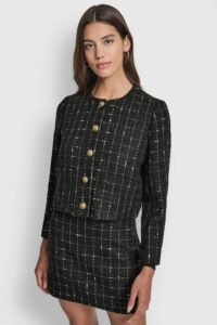 Cropped Boucle Tweed Jacket