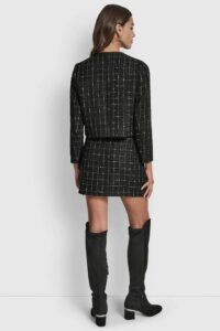 Cropped Boucle Tweed Jacket - Image 2