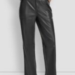 High Rise Faux Leather Straight Leg Pant