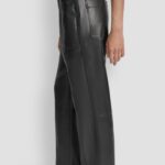 High Rise Faux Leather Straight Leg Pant