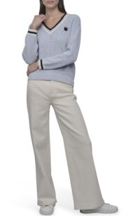 SHAKER STITCH V NECK - Image 4