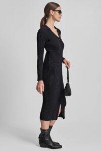 Rib Knit Midi Polo Dress - Image 3