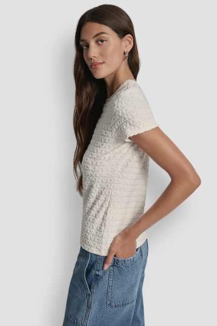 Logo Jacquard Short Sleeve Crew Neck Tee