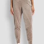 Velour Rhinestone Two Tone Logo Jogger