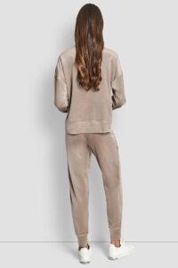 Velour Rhinestone Two Tone Logo Jogger - Image 4