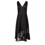 S/L V NCK ASYM DRESS